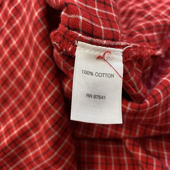 J Jill Tunic Button Up Top Womens Medium Petite Red Plaid Pockets Shacket Grunge - Picture 12 of 14